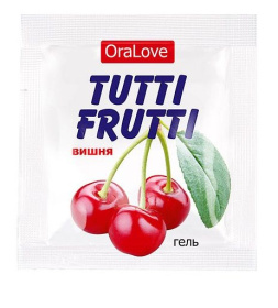Саше гель-смазки Tutti-frutti с вишнёвым вкусом - 4 гр. фото в интим магазине Love Boat