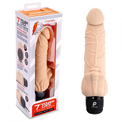 Телесный вибратор-раелистик с клиторальными лепестками 7  Realistic Vibrator - 21,5 см. фото в интим магазине Love Boat