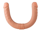 Двусторонний телесный фаллоимитатор с венками - 44 см. фото в интим магазине Love Boat