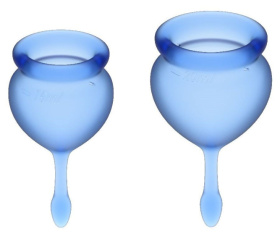 Набор синих менструальных чаш Feel good Menstrual Cup фото в интим магазине Love Boat