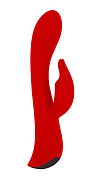Красный вибромассажер-кролик 5  Silicone Bunny Love - 19,1 см. фото в интим магазине Love Boat