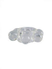 Прозрачное эластичное эрекционное кольцо с 6 шариками