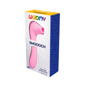Розовый стимулятор Smoooch Clitoral Suction   Vibration - 18,6 см.