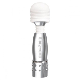 Серебристый жезловый мини-вибратор с кристаллами Mini Massager Silver Edition фото в интим магазине Love Boat