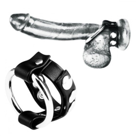 
Регулируемое металлическое кольцо на пенис с ремешком фото в интим магазине Love Boat