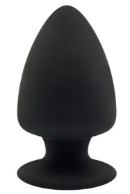 Черная анальная пробка PREMIUM SILICONE PLUG S - 9 см.  фото в интим магазине Love Boat
