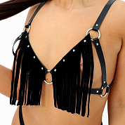 Бюстгальтер с бахромой из замши фото в интим магазине Love Boat