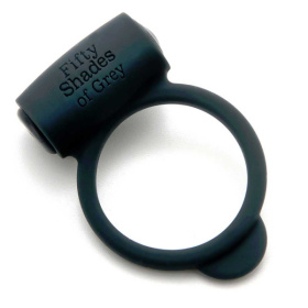 Темно-серое эрекционное кольцо Vibrating Love Ring с вибрацией фото в интим магазине Love Boat
