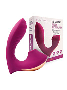 Сливовый вибромассажер с вакуумной стимуляцией клитора фото в интим магазине Love Boat