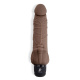 Коричневый вибратор с клиторальным выступом 7  Realistic Vibrator - 21,5 см.