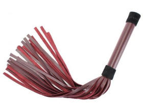 
Бордовая плеть Maroon Leather Whip с гладкой ручкой - 45 см. фото в интим магазине Love Boat
