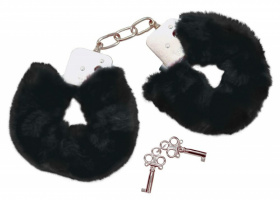 
Металлические наручники с черной опушкой фото в интим магазине Love Boat