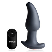 Черная анальная вибропробка с эффектом римминга Gyro M Curved Rimming Plug - 13,7 см. фото в интим магазине Love Boat