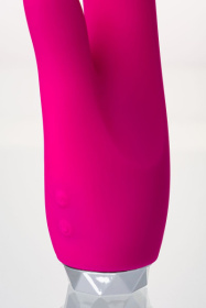 Розовый вибратор с клиторальным стимулятором L EROINA - 18 см.