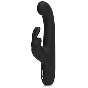 Чёрный вибратор Slimline G-Spot Rechargeable Rabbit Vibrator - 24,1 см. фото в секс шопе Love Boat