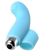 Голубая вибронасадка на палец JOS DANKO для точки G - 9,5 см. фото в секс шопе Love Boat