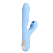 Голубой вибратор с ротацией и вакуумной стимуляцией BeYourLover Rosubi фото в интим магазине Love Boat