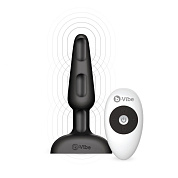 Чёрная анальная вибропробка с 3 источниками вибрации TRIO REMOTE CONTROL PLUG BLACK - 13,5 см. фото в интим магазине Love Boat