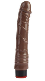 Коричневый вибратор-реалистик 9 Vibrating Dildo - 22,5 см. фото в интим магазине Love Boat