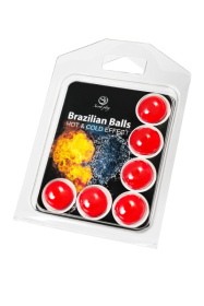 Набор из 6 шариков с массажным маслом Brazilian Balls с охлаждающим и разогревающим эффектом