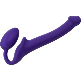 Фиолетовый безремневой страпон Silicone Bendable Strap-On - size S фото в интим магазине Love Boat