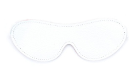 Бело-красная двусторонняя кожаная маска на глаза на резинке