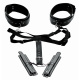 Черная бондажная система Acquire Easy Access Thigh Harness with Wrist Cuffs