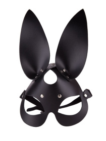 
Чёрная кожаная маска с длинными ушками фото в интим магазине Love Boat