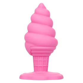 Розовая анальная пробка в виде мороженого Yum Bum Ice Cream Cone Butt Plug - 9,5 см.