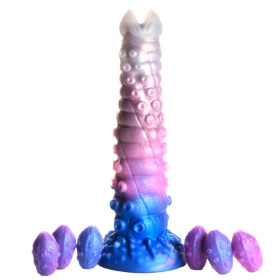 Фантазийный фаллоимитатор Tenta-Queen Ovipositor Silicone Dildo with Eggs - 29,2 см. фото в интим магазине Love Boat