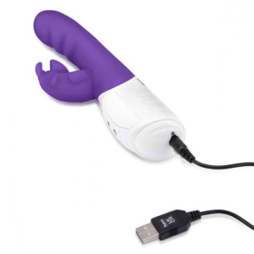 Фиолетовый вибромассажер с клиторальной стимуляцией Clitoral Suction Rabbit - 24,5 см.