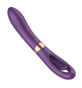 Фиолетовый силиконовый вибратор с функцией фингеринга - 23,5 см. фото в интим магазине Love Boat