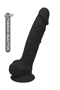 Черный фаллоимитатор на присоске DILDO 9.5INCH - 21 см. фото в интим магазине Love Boat