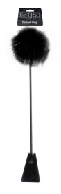 
Черный стек Feather Crop с пуховкой на конце - 53,3 см. фото в интим магазине Love Boat