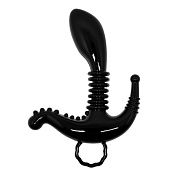 Чёрный стимулятор точки G, клитора и ануса фото в интим магазине Love Boat