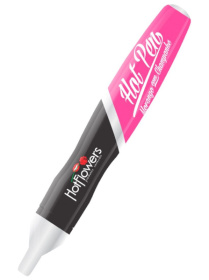 Ручка для рисования на теле Hot Pen со вкусом клубники и шампанского фото в интим магазине Love Boat