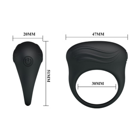 Черное вибрирующее эрекционное кольцо Bertram