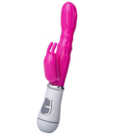 Ярко-розовый вибратор ToyFa A-toys с клиторальным стимулятором - 20 см. фото в интим магазине Love Boat