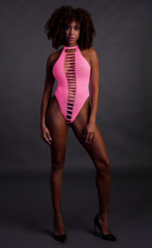 Розовое боди High-Cut Body с имитацией шнуровки фото в интим магазине Love Boat