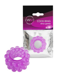 Лиловое эрекционное кольцо с 2 рядами стимулирующих шариков фото в интим магазине Love Boat