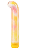Желтый компактный вибратор из стекла Magic Cane - 12 см. фото в секс шопе Love Boat