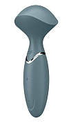 Серый вибромассажер Mini Wand-er - 16 см. фото в интим магазине Love Boat