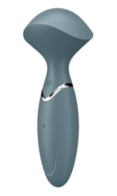 Серый вибромассажер Mini Wand-er - 16 см. фото в интим магазине Love Boat