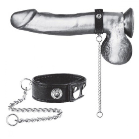 
Утяжка на пенис с поводком Snap Cock Ring With 12  Leash фото в интим магазине Love Boat
