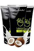 Набор из 3 съедобных лубрикантов JUJU со вкусом кокоса фото в интим магазине Love Boat