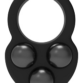 Черное эрекционное кольцо с утяжелителями