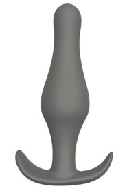 Серая анальная втулка Plug With T-handle - 10,3 см. фото в интим магазине Love Boat