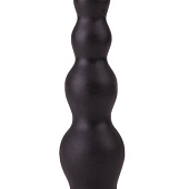 Чёрная анальная ёлочка с ограничительным основанием - 17,5 см.