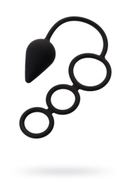 Тройное эрекционное кольцо с анальным хвостом Drop M-size фото в интим магазине Love Boat