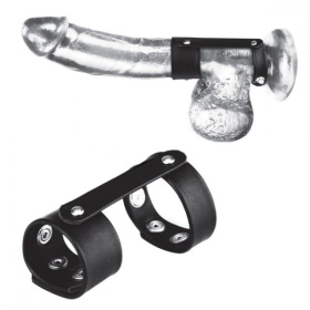 
Двойной поддерживаюший ремень для пениса с заклепками фото в интим магазине Love Boat